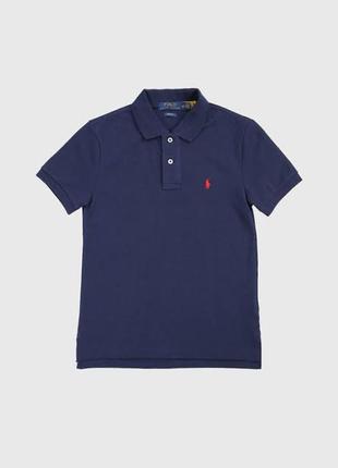 Polo ralph lauren 100% оригінал синя поло футболка на хлопчика 5-6
