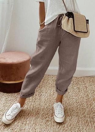 Брюки льняные
