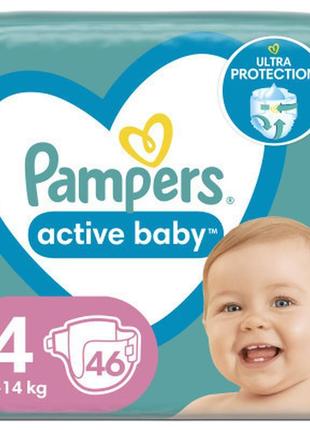 Підгузок pampers active baby maxi розмір 4 (9-14 кг) 46 шт (80...