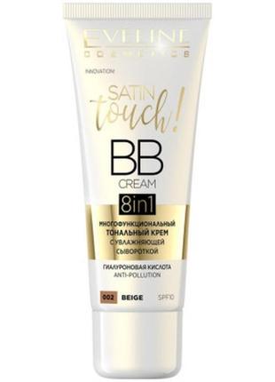 Тональний крем eveline cosmetics 8in1 satin touch bb cream spf...