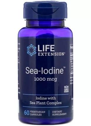 Травы life extension морской йод, sea-iodine, 1000 мкг, 60 вег...