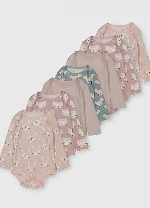 Бодики с длинным рукавом tu (англия) 0-3мис, 3-6мис.