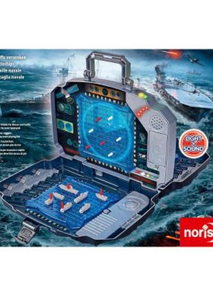 Настольная игра noris морской бой в кейсе со звуком и световым...