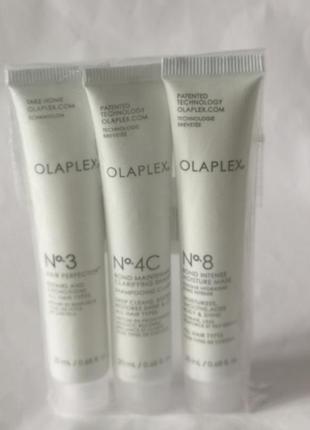 Olaplex набір еліксир для волосся #3, шампунь для глибокого очищення 4c та маска №8, 3*20 мл2 фото