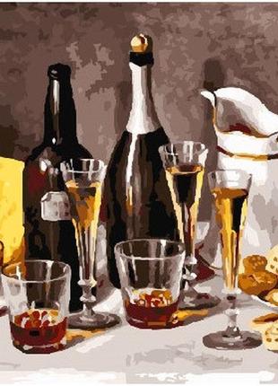 Картина за номерами brushme "вино з фруктами" gx25157 40х50 см