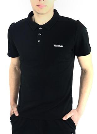 Качественная мужская футболка поло reebok с воротником, на пуговицах6 фото