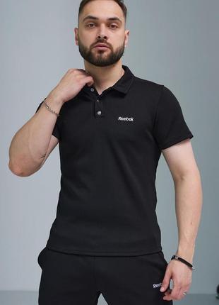 Качественная мужская футболка поло reebok с воротником, на пуговицах2 фото
