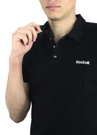 Качественная мужская футболка поло reebok с воротником, на пуговицах8 фото