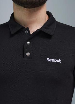 Качественная мужская футболка поло reebok с воротником, на пуговицах5 фото