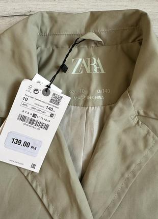 Демисезонное пальто тренч для девчонки 10 лет. тренч zara, плащ zara для девочки 10 лет5 фото