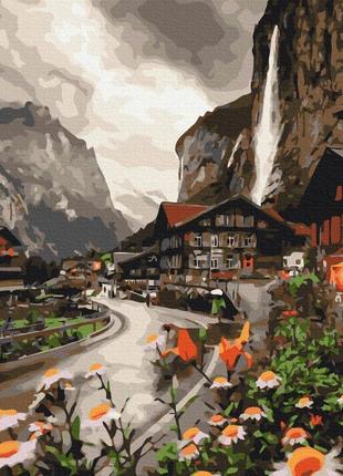 Картина за номерами "городок у швейцарії" bs36527, 40х50