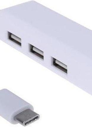 Usb 3.1 type-c - rj45 ethernet lan адаптер + хаб 3x usb 2.0