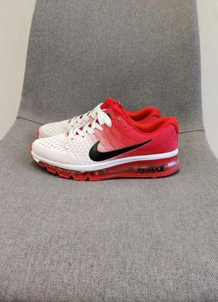Кроссовки airmax 2017 бело красный градиент