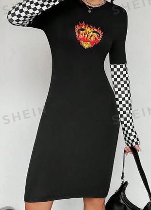 Shein. англия. платье миди в обтяжку.