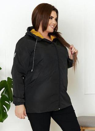 Жіноча куртка з плащової тканини чорна р 52-54 skl92-3227263 фото