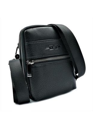 Чоловіча шкіряна сумка h. t. leather чорного кольору skl85-296479