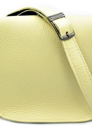 Жіноча шкіряна сумка на пояс бананка weatro колір жовтий skl85...7 фото