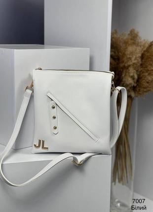 Жіноча сумка з екошкіри колір білий skl102-354879