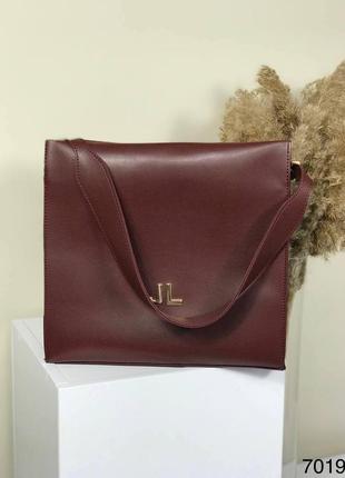 Жіноча сумка з екошкіри колір бордо skl102-354937