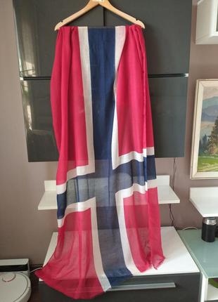 Шаль парео накидка платок летний принт английский флаг1 фото