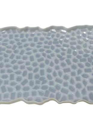 Форма молд тарелка поднос подставка прямоугольная  мозаика 192*184*12 мм из эпоксидной смолы