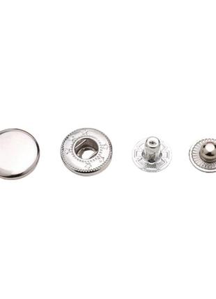Кнопка 12,5 мм 633 альфа 50 штук серебро