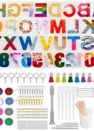 Формы молды для создания брелоков алфавит и цифры набор для эпоксидной смолы 275 предметов