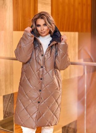 Жіноча куртка-пальто з плащової тканини skl92-3566343 фото