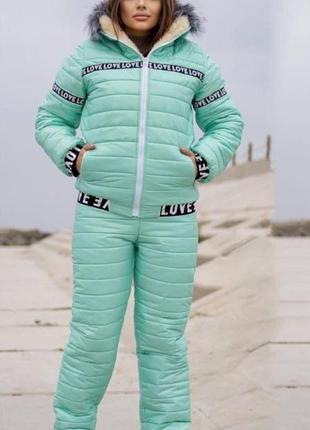 Жіночий лижний костюм на хутрі батал skl92-279627