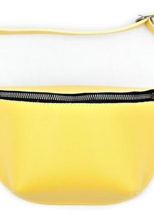 Жіноча сумка на пояс бананка weatro колір світло-жовтий skl85-...