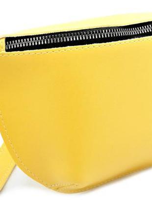 Жіноча сумка на пояс бананка weatro колір світло-жовтий skl85-...2 фото