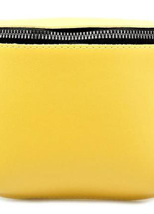 Жіноча сумка на пояс бананка weatro колір світло-жовтий skl85-...3 фото