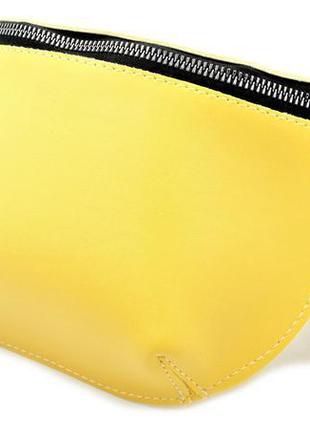Жіноча сумка на пояс бананка weatro колір світло-жовтий skl85-...4 фото