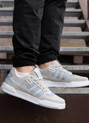 Adidas forum low grey light blue6 фото