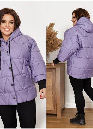 Жіноча демісезонна куртка з плащової тканини фіолетового кольо...2 фото