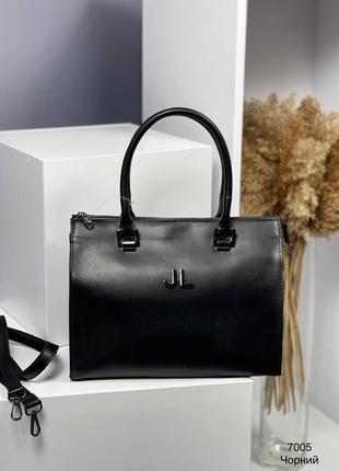 Жіноча сумка з екошкіри колір чорний skl102-354873