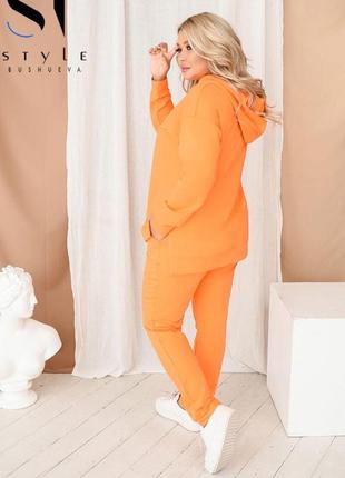 Спортивний костюм жіночий з двухнитки оранжевого кольору skl92...2 фото