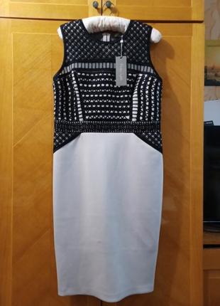 Новое стильное изысканное платье по фигуре с кружевом р.16 от phase eight1 фото