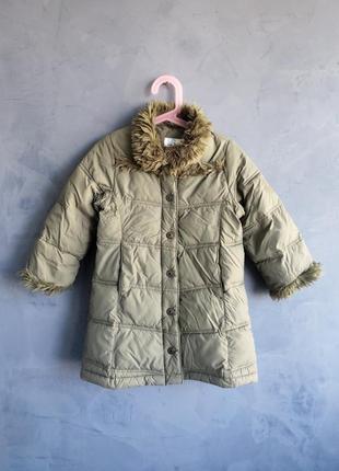 Стеганное пальто куртка хаки в стиле бохо h&amp;m на 2 года1 фото