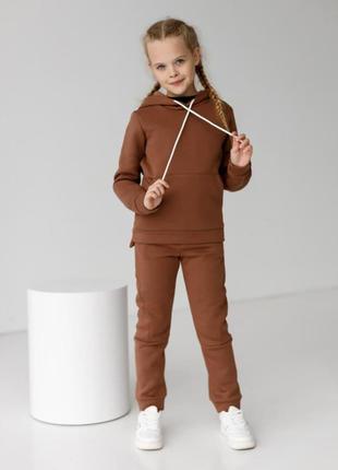 Теплий спортивний костюм для дівчинки р. 146-170 шоколад skl90...