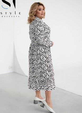 Жіноче плаття з шовкового софта з леопардовим принтом білого к...2 фото
