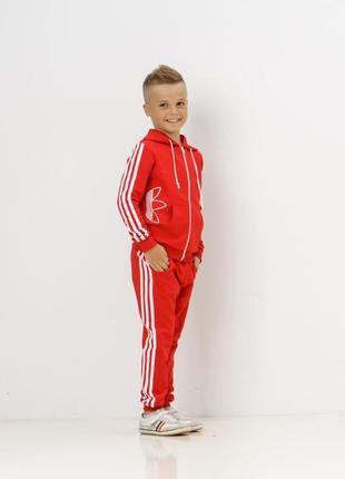 Спортивний костюм на хлопчика від 5 років колір червоний з біл...5 фото