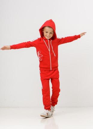 Спортивний костюм на хлопчика від 5 років колір червоний з біл...6 фото