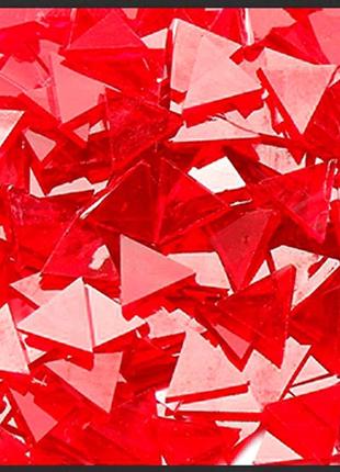 Набір шматочків мозаїки слюда форма трикутник 200 грам 240 шт колір червоний2 фото