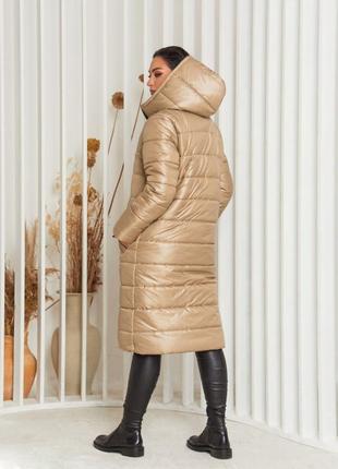 Пальто жіноче зимове laura kim бежевий колір розмір 58/60 skl9...2 фото