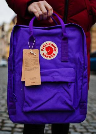 Рюкзак однотонний фіолетового кольору fjallraven kanken classi...