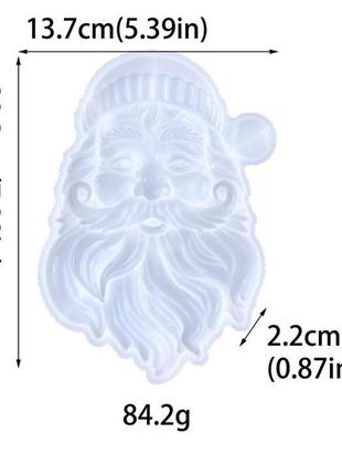 Форма молд новогодняя игрушка на елку дед мороз  из эпоксидной смолы 203*137*22 мм2 фото