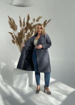 Жіноче пальто з кашеміру на підкладці колір графіт skl92-3578193 фото