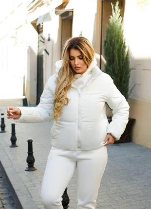 Спортивний костюм жіночий з курткою білого кольору skl92-3542152 фото