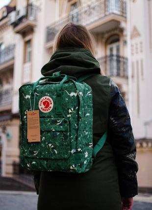 Рюкзак зеленого кольору з принтом fjallraven kanken art skl70-...4 фото